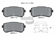 Bremsbelagsatz, Scheibenbremse Hinterachse BENDIX Braking BPD2258