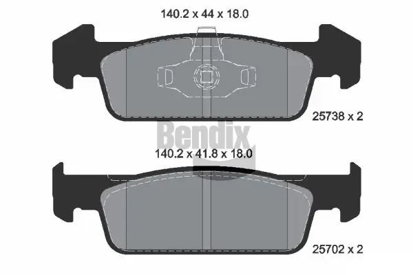 Bremsbelagsatz, Scheibenbremse Vorderachse BENDIX Braking BPD1381