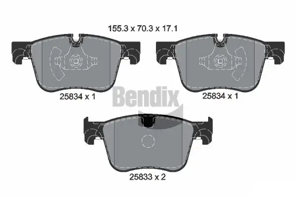 Bremsbelagsatz, Scheibenbremse Vorderachse BENDIX Braking BPD1399