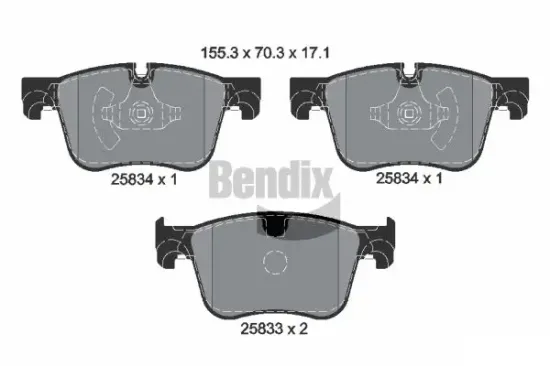 Bremsbelagsatz, Scheibenbremse Vorderachse BENDIX Braking BPD1399 Bild Bremsbelagsatz, Scheibenbremse Vorderachse BENDIX Braking BPD1399