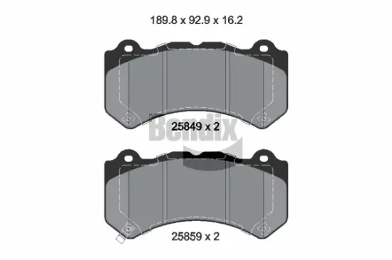 Bremsbelagsatz, Scheibenbremse Vorderachse BENDIX Braking BPD2432 Bild Bremsbelagsatz, Scheibenbremse Vorderachse BENDIX Braking BPD2432