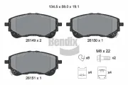 Bremsbelagsatz, Scheibenbremse Vorderachse BENDIX Braking BPD2477