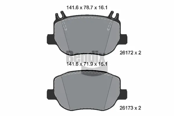Bremsbelagsatz, Scheibenbremse Hinterachse BENDIX Braking BPD2527
