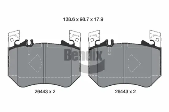 Bremsbelagsatz, Scheibenbremse Vorderachse BENDIX Braking BPD2368 Bild Bremsbelagsatz, Scheibenbremse Vorderachse BENDIX Braking BPD2368