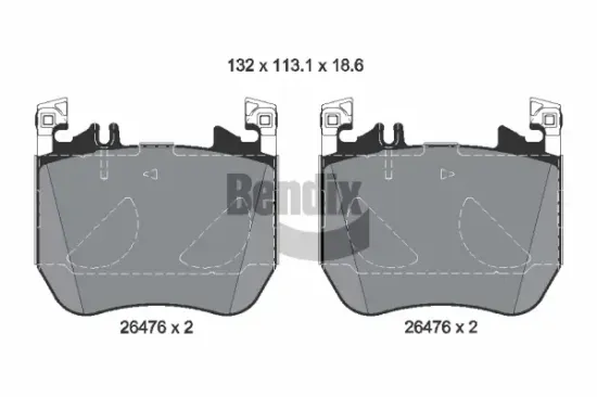 Bremsbelagsatz, Scheibenbremse Vorderachse BENDIX Braking BPD2549 Bild Bremsbelagsatz, Scheibenbremse Vorderachse BENDIX Braking BPD2549