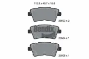 Bremsbelagsatz, Scheibenbremse Hinterachse BENDIX Braking BPD2388