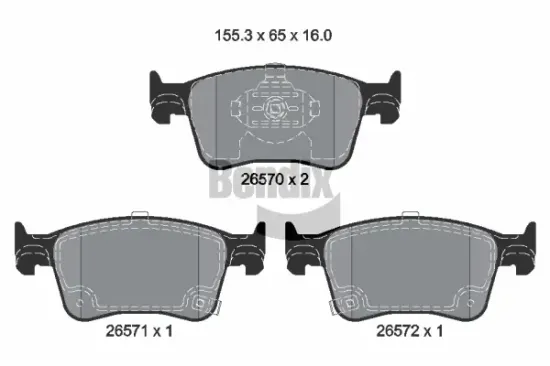 Bremsbelagsatz, Scheibenbremse Vorderachse BENDIX Braking BPD2669 Bild Bremsbelagsatz, Scheibenbremse Vorderachse BENDIX Braking BPD2669