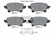 Bremsbelagsatz, Scheibenbremse Hinterachse BENDIX Braking BPD2430