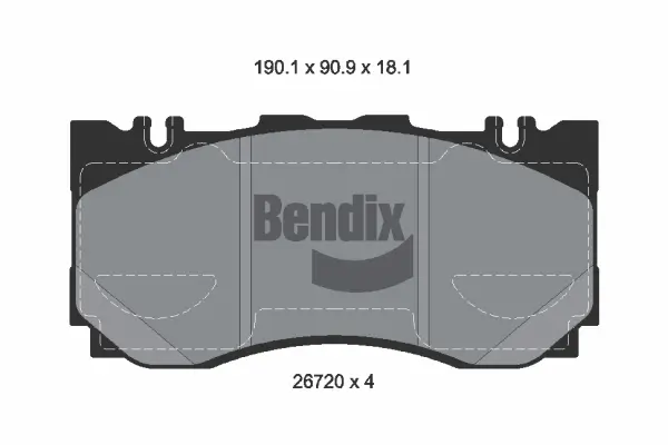 Bremsbelagsatz, Scheibenbremse Vorderachse BENDIX Braking BPD2550