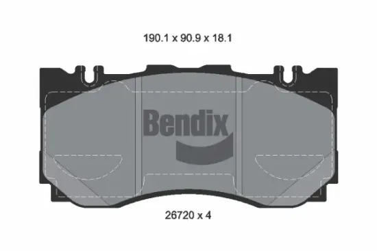Bremsbelagsatz, Scheibenbremse Vorderachse BENDIX Braking BPD2550 Bild Bremsbelagsatz, Scheibenbremse Vorderachse BENDIX Braking BPD2550