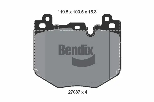 Bremsbelagsatz, Scheibenbremse Vorderachse BENDIX Braking BPD2653