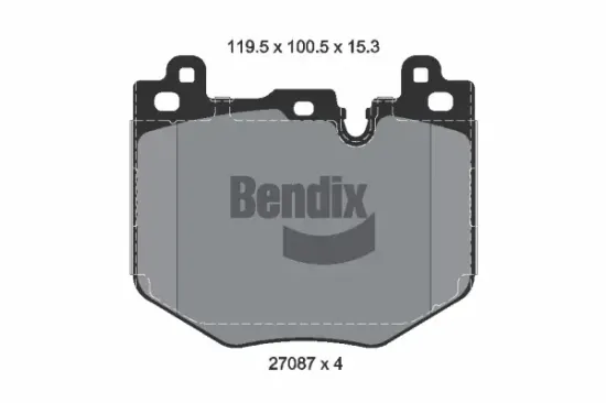 Bremsbelagsatz, Scheibenbremse Vorderachse BENDIX Braking BPD2653 Bild Bremsbelagsatz, Scheibenbremse Vorderachse BENDIX Braking BPD2653