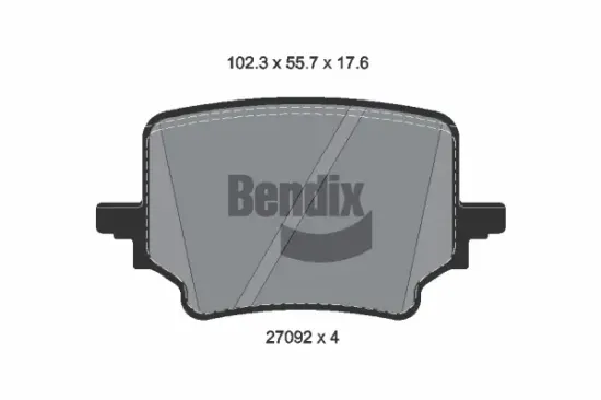 Bremsbelagsatz, Scheibenbremse Hinterachse BENDIX Braking BPD2656 Bild Bremsbelagsatz, Scheibenbremse Hinterachse BENDIX Braking BPD2656