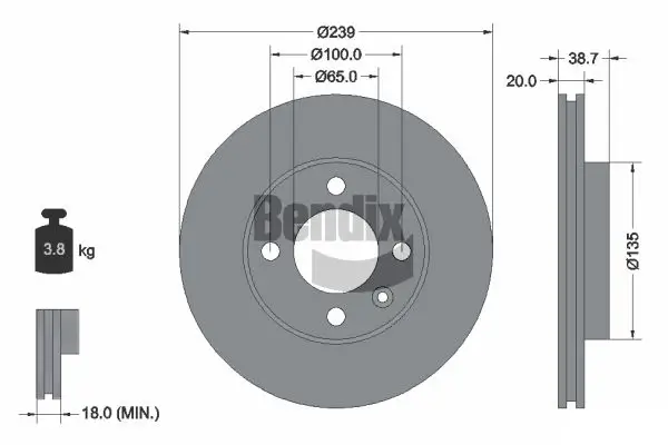 Bremsscheibe BENDIX Braking BDS1170