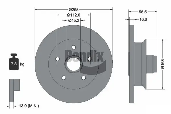 Bremsscheibe Vorderachse BENDIX Braking BDS1864
