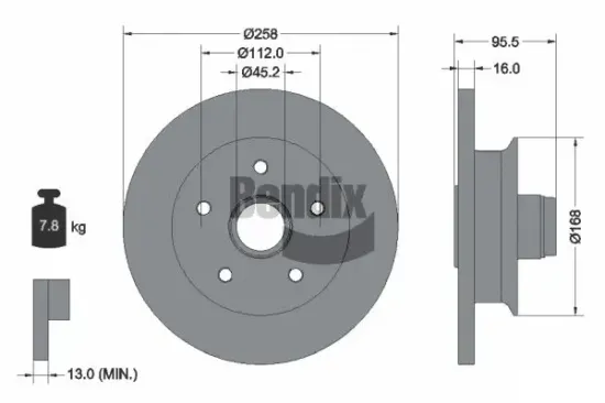 Bremsscheibe Vorderachse BENDIX Braking BDS1864 Bild Bremsscheibe Vorderachse BENDIX Braking BDS1864