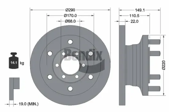 Bremsscheibe Vorderachse BENDIX Braking BDS1294 Bild Bremsscheibe Vorderachse BENDIX Braking BDS1294