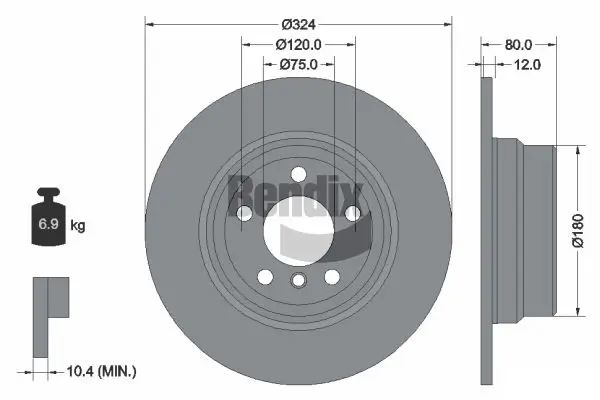 Bremsscheibe Hinterachse BENDIX Braking BDS1375