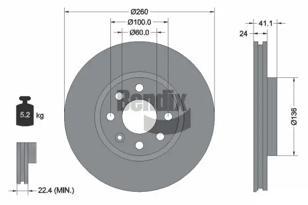 Bremsscheibe Vorderachse BENDIX Braking BDS1113