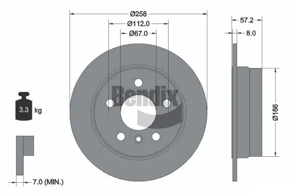 Bremsscheibe Hinterachse BENDIX Braking BDS1074