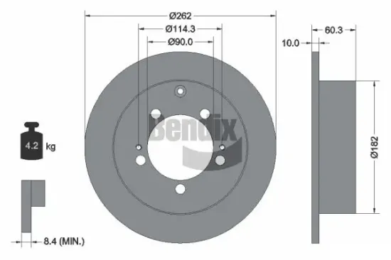 Bremsscheibe Hinterachse BENDIX Braking BDS1766 Bild Bremsscheibe Hinterachse BENDIX Braking BDS1766