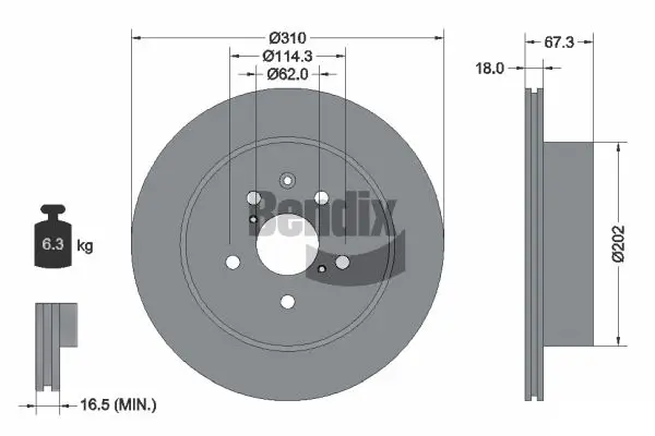 Bremsscheibe Hinterachse BENDIX Braking BDS1768