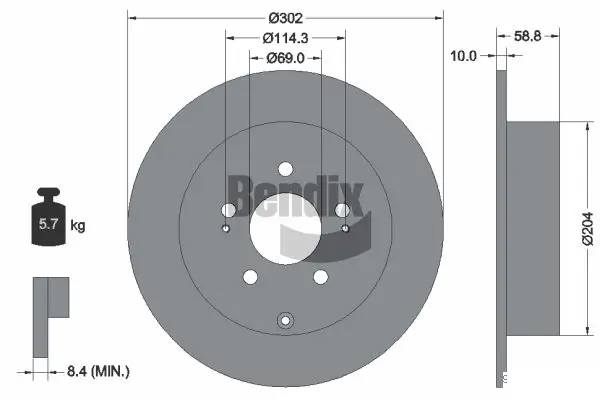 Bremsscheibe Hinterachse BENDIX Braking BDS1947