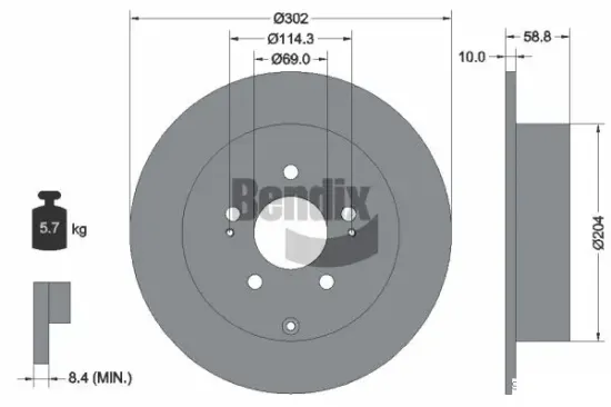 Bremsscheibe Hinterachse BENDIX Braking BDS1947 Bild Bremsscheibe Hinterachse BENDIX Braking BDS1947