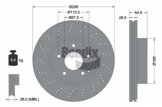Bremsscheibe BENDIX Braking BDS1303HC Bild Bremsscheibe BENDIX Braking BDS1303HC