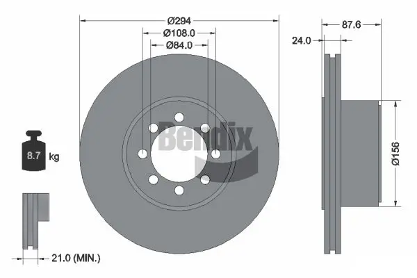 Bremsscheibe Hinterachse BENDIX Braking BDS1086