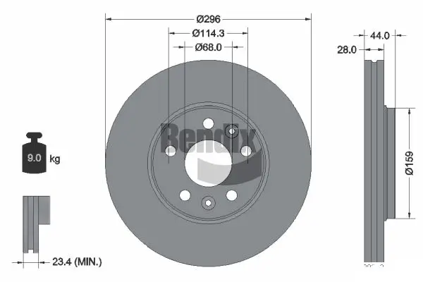 Bremsscheibe Vorderachse BENDIX Braking BDS1026