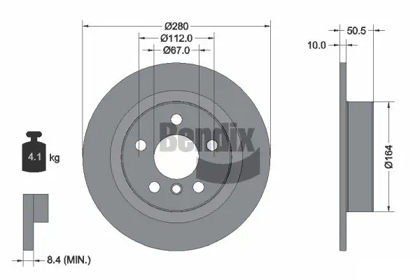 Bremsscheibe Hinterachse BENDIX Braking BDS1374