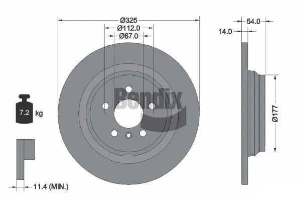 Bremsscheibe BENDIX Braking BDS1689HC