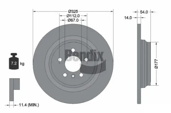 Bremsscheibe BENDIX Braking BDS1689HC Bild Bremsscheibe BENDIX Braking BDS1689HC