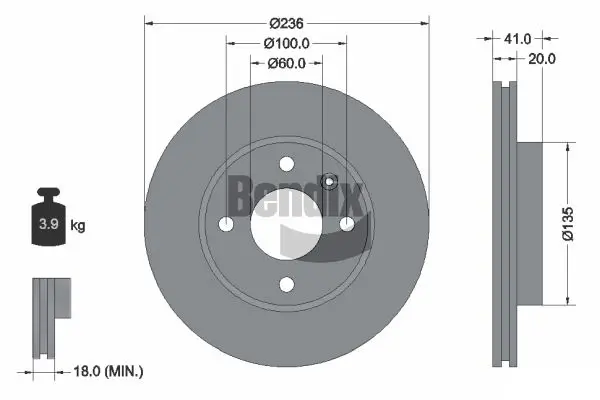 Bremsscheibe Vorderachse BENDIX Braking BDS1931