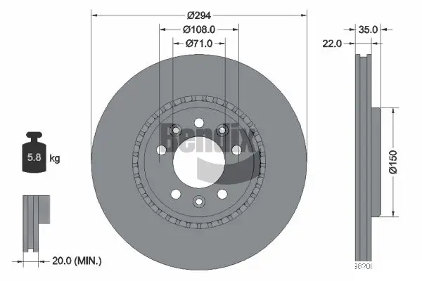 Bremsscheibe Hinterachse BENDIX Braking BDS1753