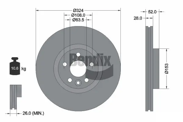 Bremsscheibe Vorderachse BENDIX Braking BDS1567HC