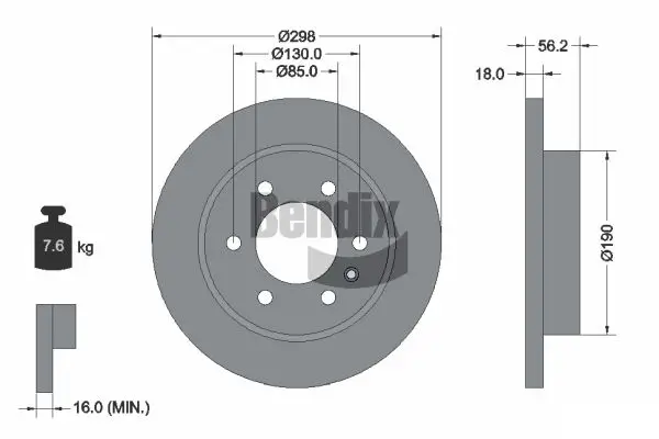 Bremsscheibe Hinterachse BENDIX Braking BDS1583