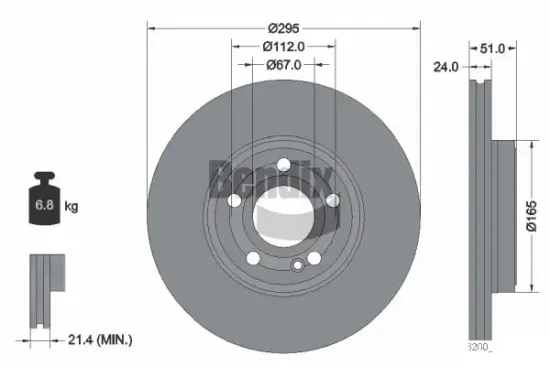 Bremsscheibe Vorderachse BENDIX Braking BDS2086HC Bild Bremsscheibe Vorderachse BENDIX Braking BDS2086HC