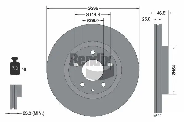 Bremsscheibe Vorderachse BENDIX Braking BDS2184