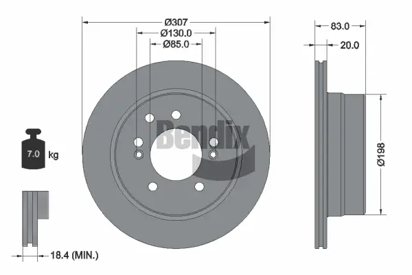 Bremsscheibe Hinterachse BENDIX Braking BDS2299