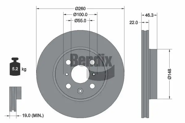 Bremsscheibe Vorderachse BENDIX Braking BDS2324
