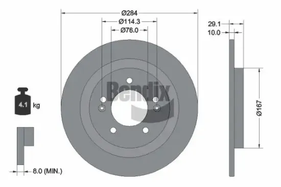 Bremsscheibe Hinterachse BENDIX Braking BDS2358 Bild Bremsscheibe Hinterachse BENDIX Braking BDS2358