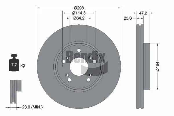 Bremsscheibe Vorderachse BENDIX Braking BDS2363