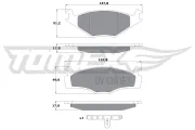 Bremsbelagsatz, Scheibenbremse Vorderachse TOMEX Brakes TX 10-141