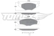 Bremsbelagsatz, Scheibenbremse TOMEX Brakes TX 10-14