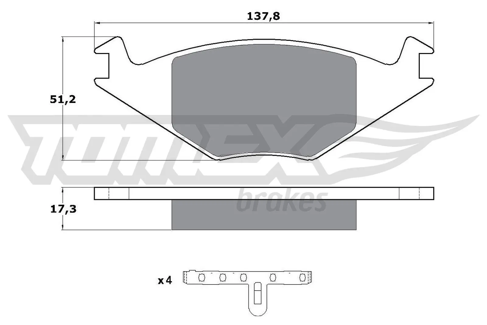 Bremsbelagsatz, Scheibenbremse TOMEX Brakes TX 10-15