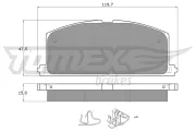 Bremsbelagsatz, Scheibenbremse Vorderachse TOMEX Brakes TX 10-17