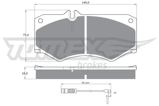 Bremsbelagsatz, Scheibenbremse Vorderachse TOMEX Brakes TX 10-201 Bild Bremsbelagsatz, Scheibenbremse Vorderachse TOMEX Brakes TX 10-201