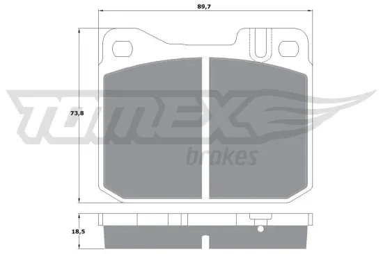 Bremsbelagsatz, Scheibenbremse Vorderachse TOMEX Brakes TX 10-224 Bild Bremsbelagsatz, Scheibenbremse Vorderachse TOMEX Brakes TX 10-224